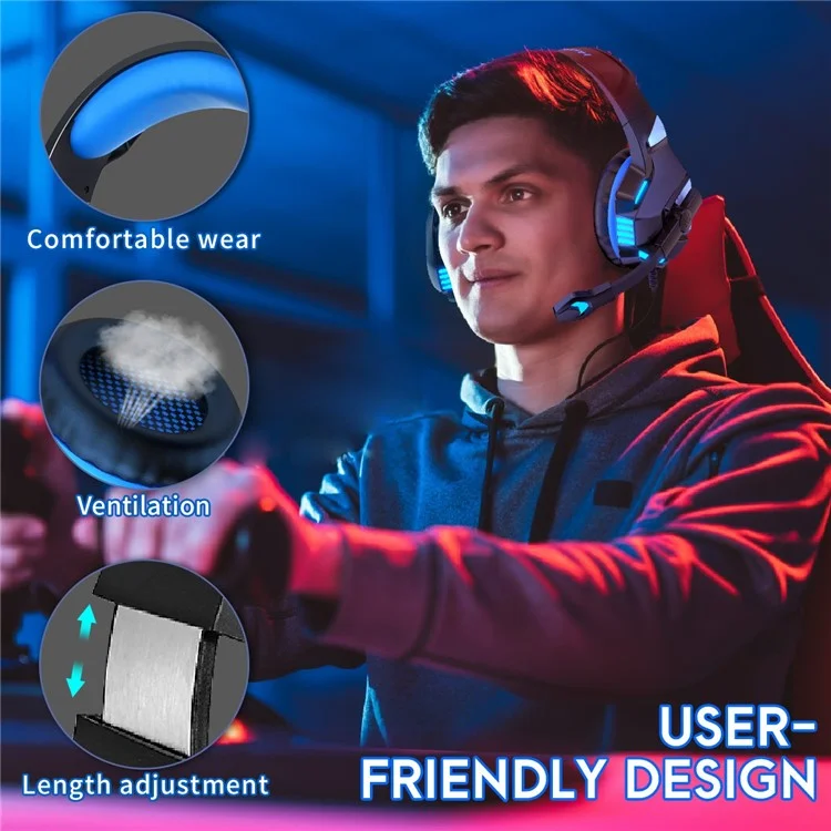 V3 Head-mounted Earphones RGB Light Wired PC Gaming Headset, USB+3.5mm+4Pin