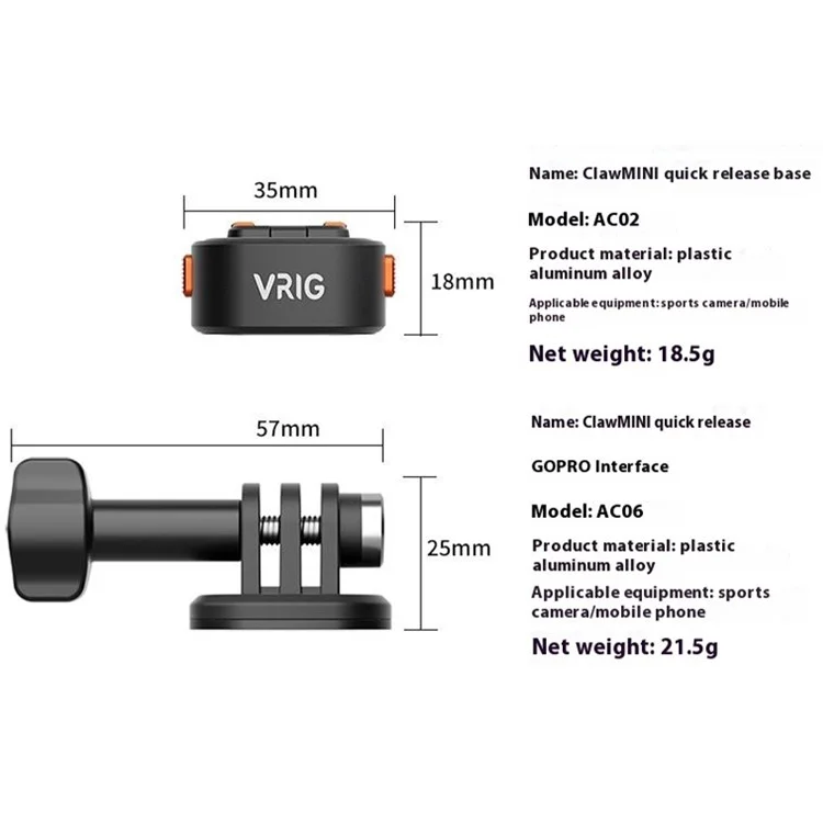 For GoPro Action Camera Magnetic Quick Release Mount Adapter with 1 / 4 Base