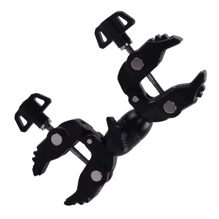 Z074 Double Camera Clamp Crab Plier Clip Bracket Mount Monitor Magic Arm Double Ball Head Adapter