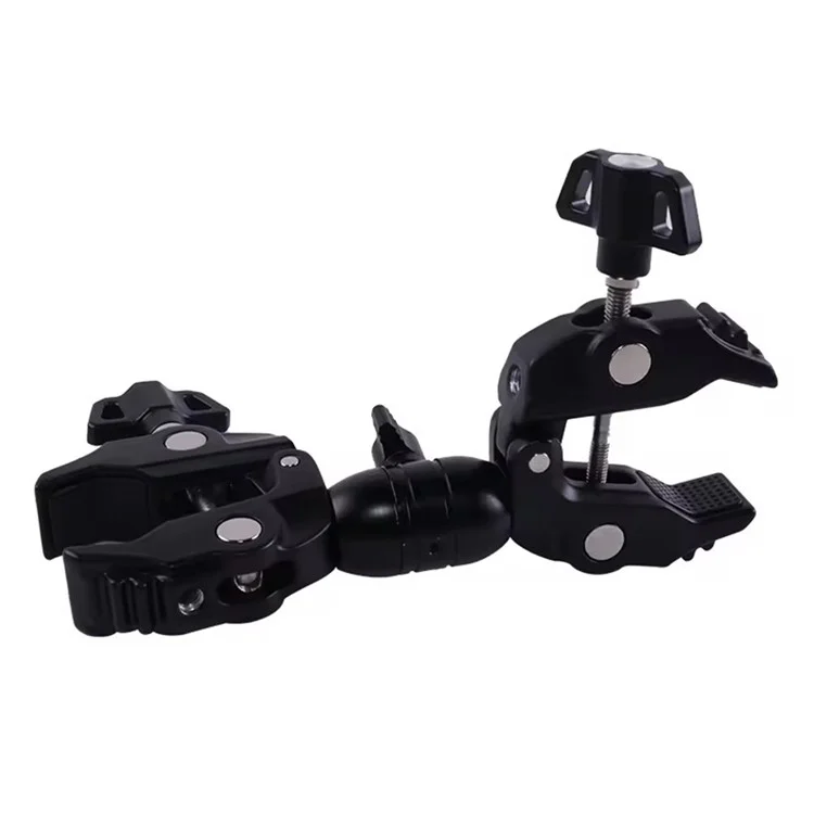 Z074 Double Camera Clamp Crab Plier Clip Bracket Mount Monitor Magic Arm Double Ball Head Adapter
