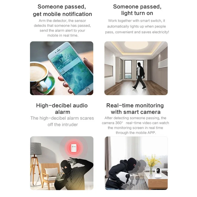 WiFi Human Body Motion Sensor Low Power Consumption Smart Home Infrared Detector