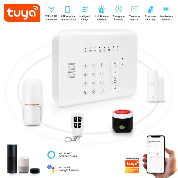 GW1 WiFi GSM Tuya Smart Home Security Alarm  System Anti-Theft Auto Dialer